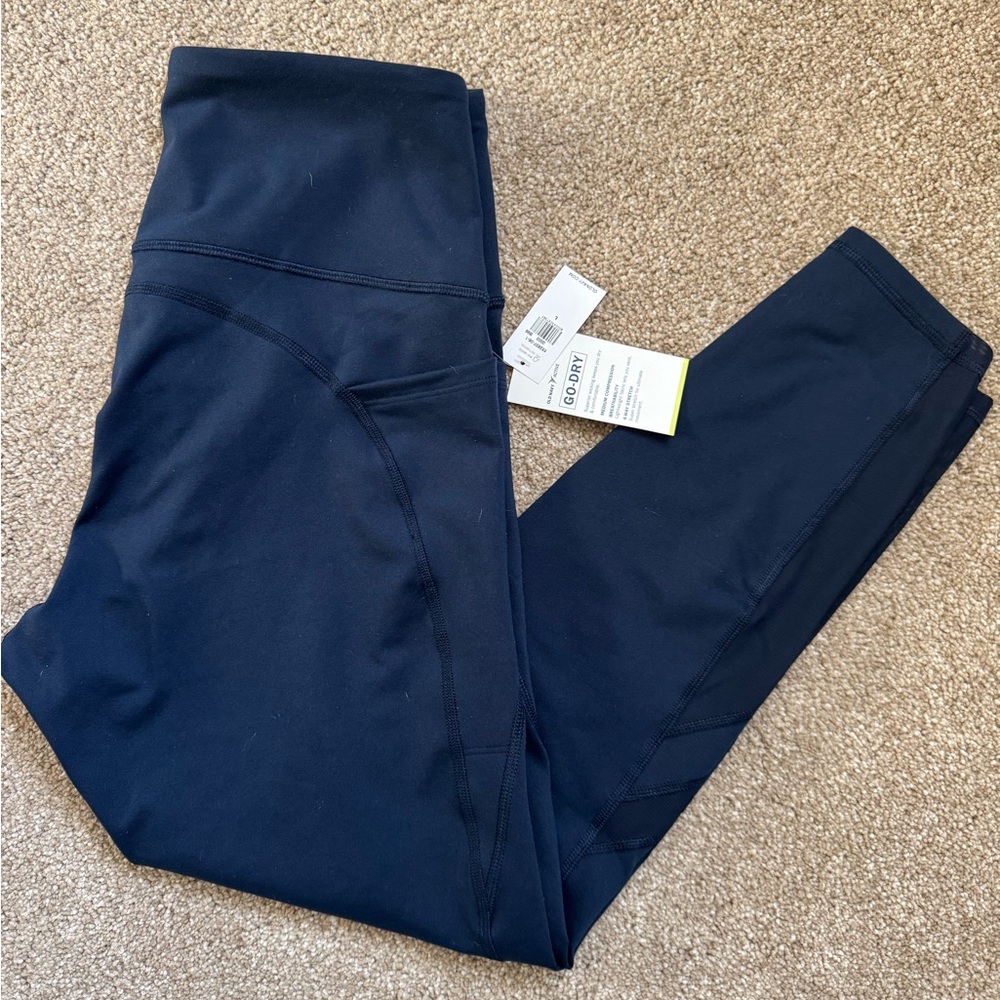 Old Navy Women’s Go-Dry Hi-Rise Athletic Leggings w/ Pockets & Mesh Panel